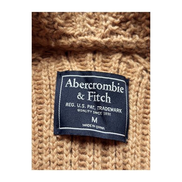 Abercrombie & Fitch Wool Alpaca Chunky Knit Shawl Neck Button Grandpa Cardigan M - Picture 4 of 7